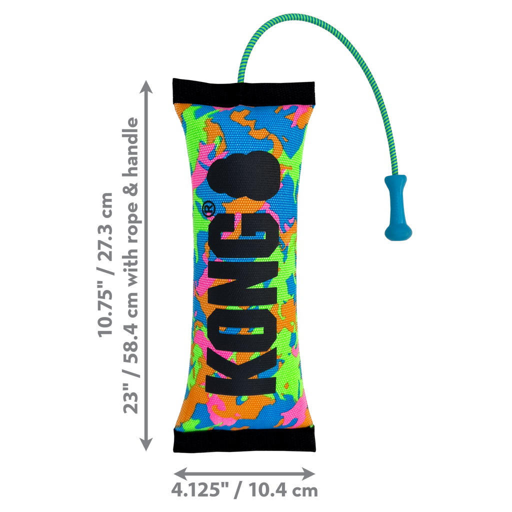 KONG Bunji High-Viz Bumper Dog Fetch Toy with Squeaker