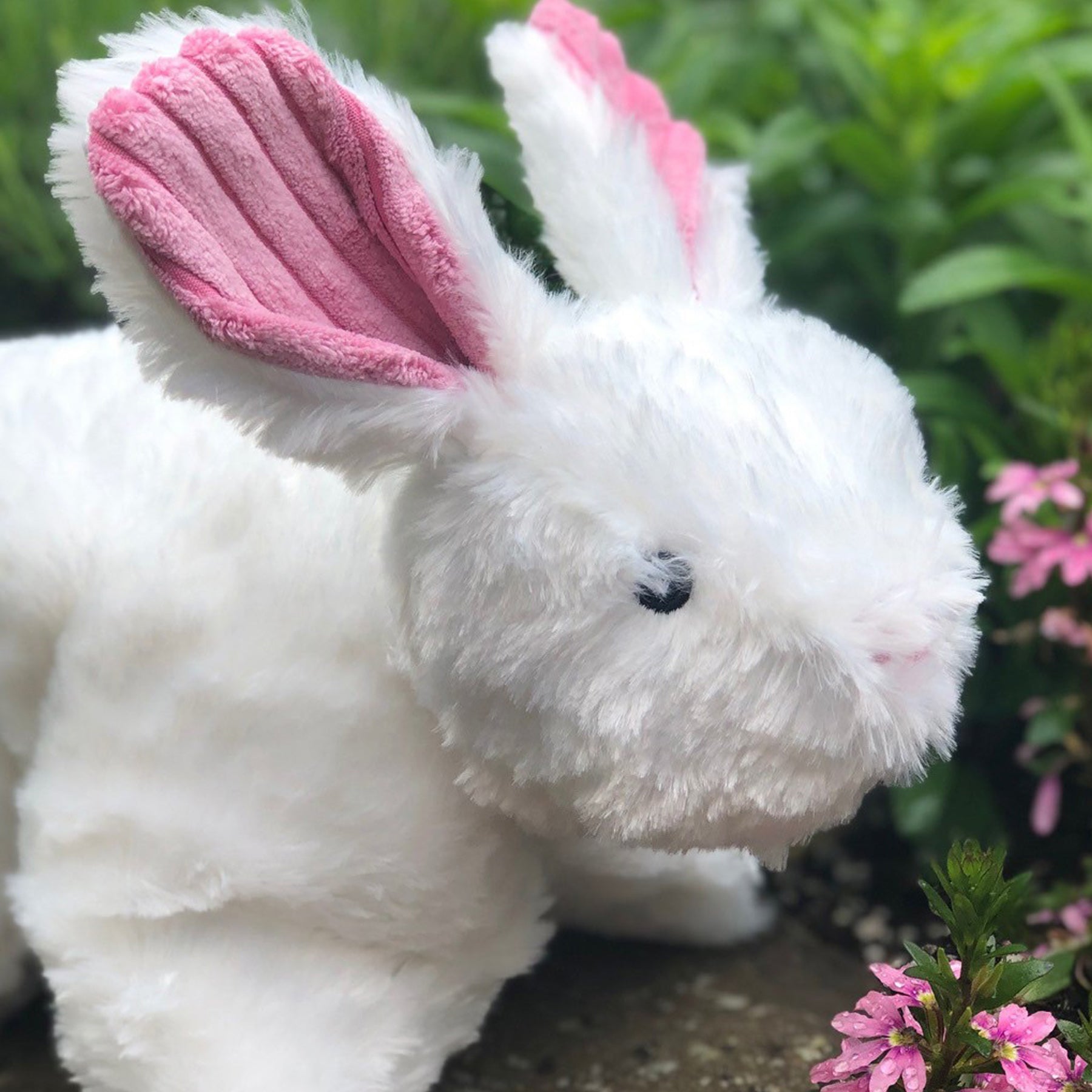 Squooshie Bunny Plush Dog Toy with Tuffut Technology, 14-Inch