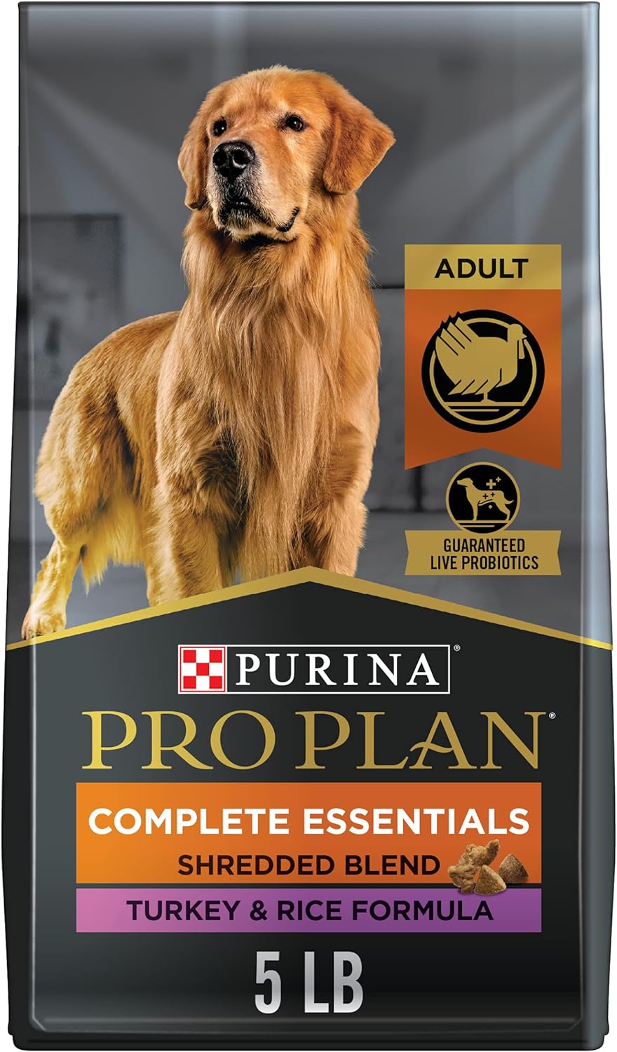 Turkey & Rice Dry Dog Food with Crunchy Kibble and Shredded Pieces
