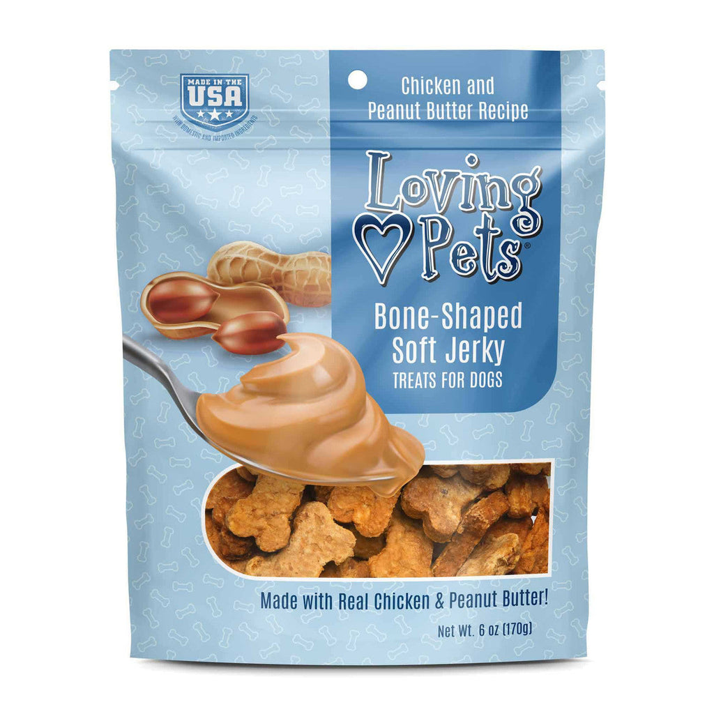 Peanut Butter & Chicken Bone-Shaped Soft Jerky Dog Treats