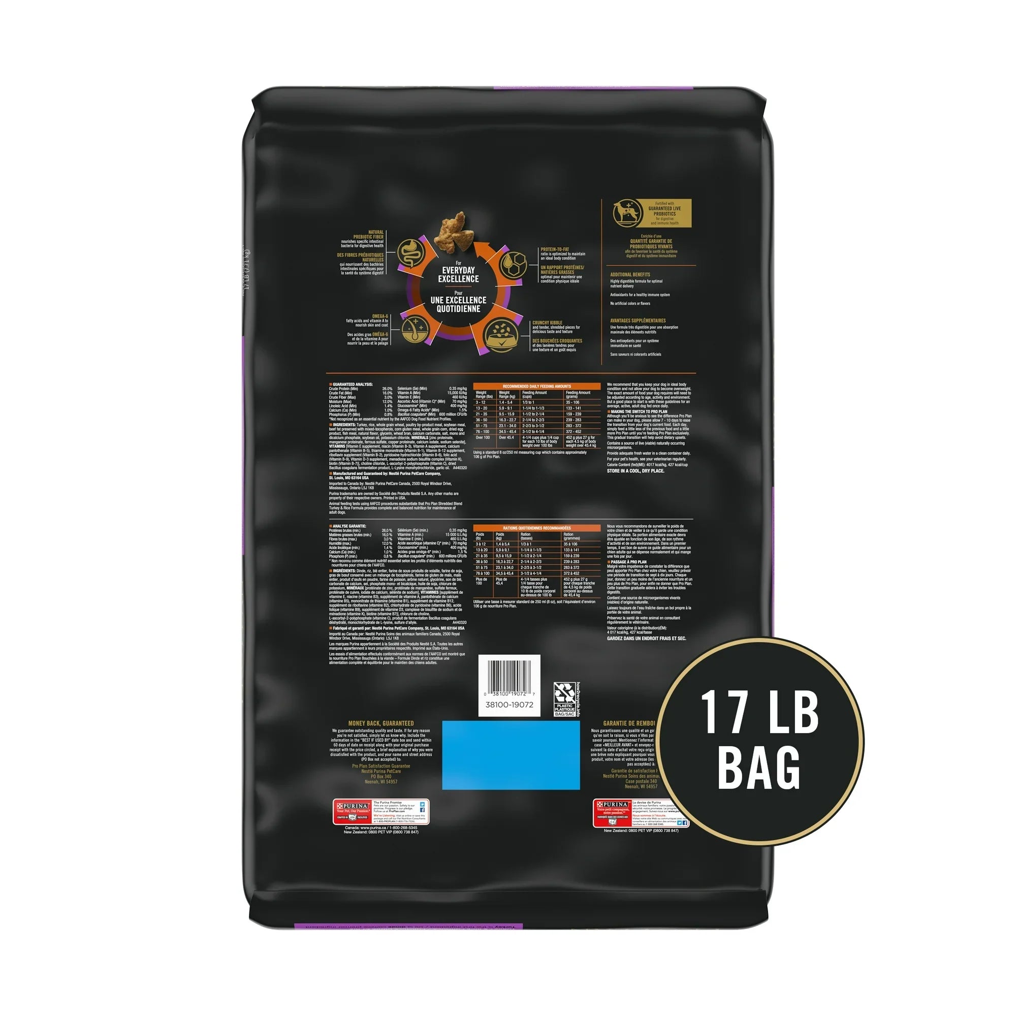 Turkey & Rice Dry Dog Food with Crunchy Kibble and Shredded Pieces
