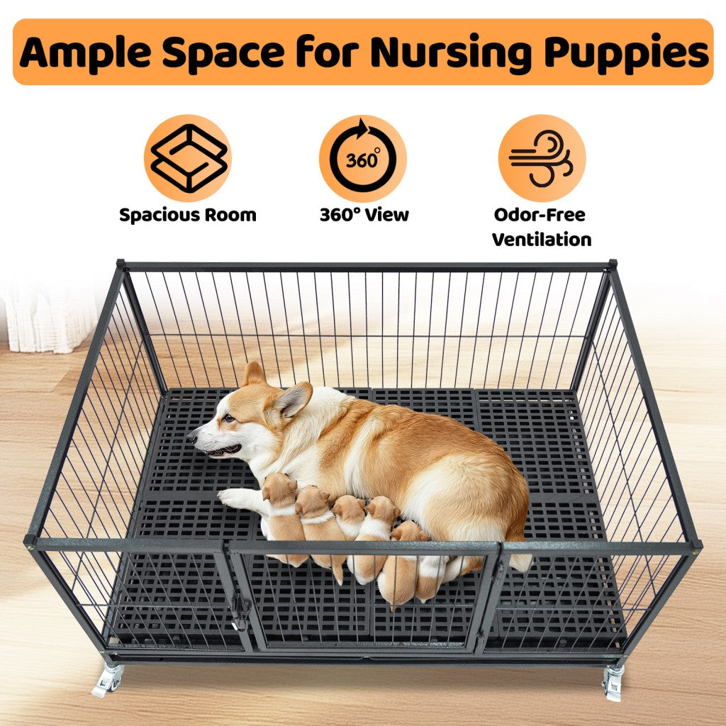 42" Stackable Dog Crate 43S+WHLP02
