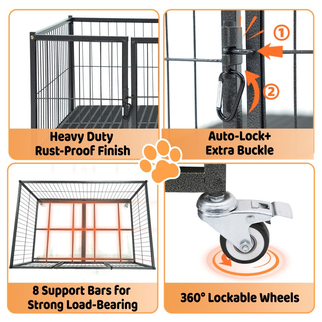42" Stackable Dog Crate 43S+WHLP02