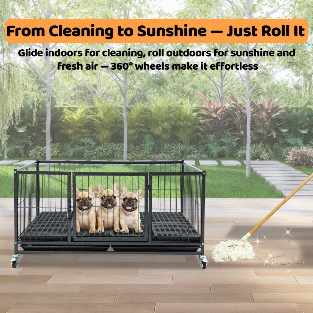 42" Stackable Dog Crate 43T+WHLP02