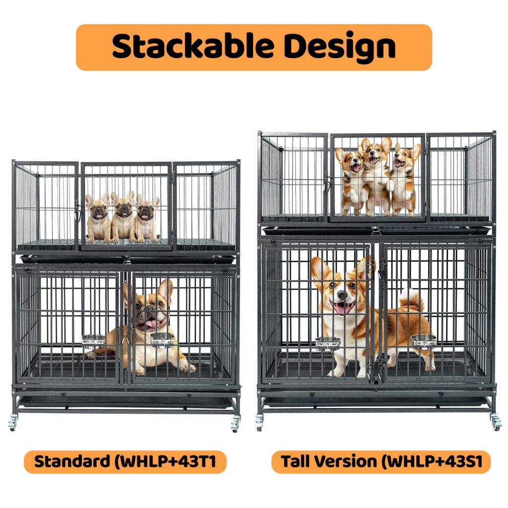 42" Stackable Dog Crate 43T+WHLP02