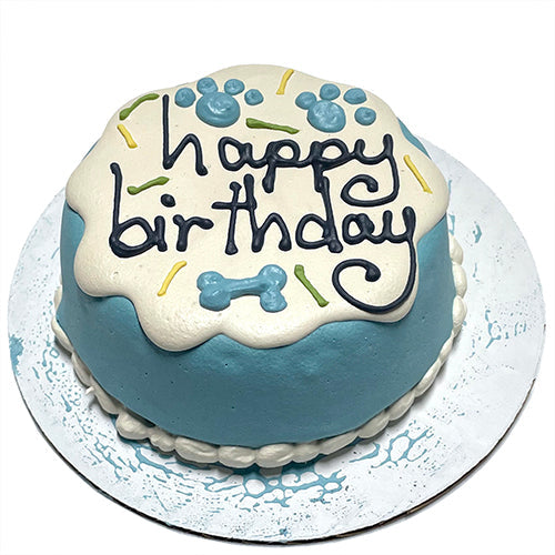 Personalized Peanut Butter Banana Dog Birthday Cake with Candle