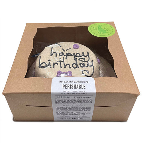 Personalized Peanut Butter Banana Dog Cake with Yogurt Coating