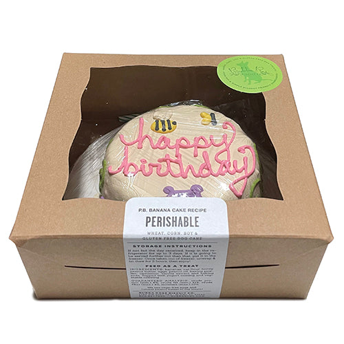 Peanut Butter Banana Dog Cake with Yogurt Coating – Personalizable
