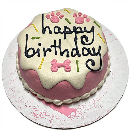 Personalized Peanut Butter Banana Dog Birthday Cake with Candle