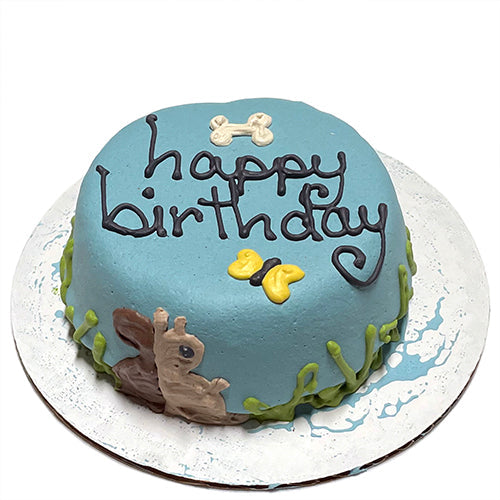Personalized Peanut Butter Banana Dog Cake with Yogurt Coating