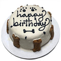 Personalized Peanut Butter Banana Dog Birthday Cake with Candle