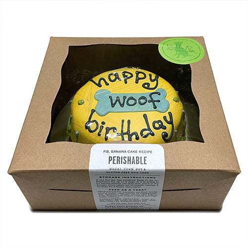 Peanut Butter Banana Dog Cake with Yogurt Coating, Personalized