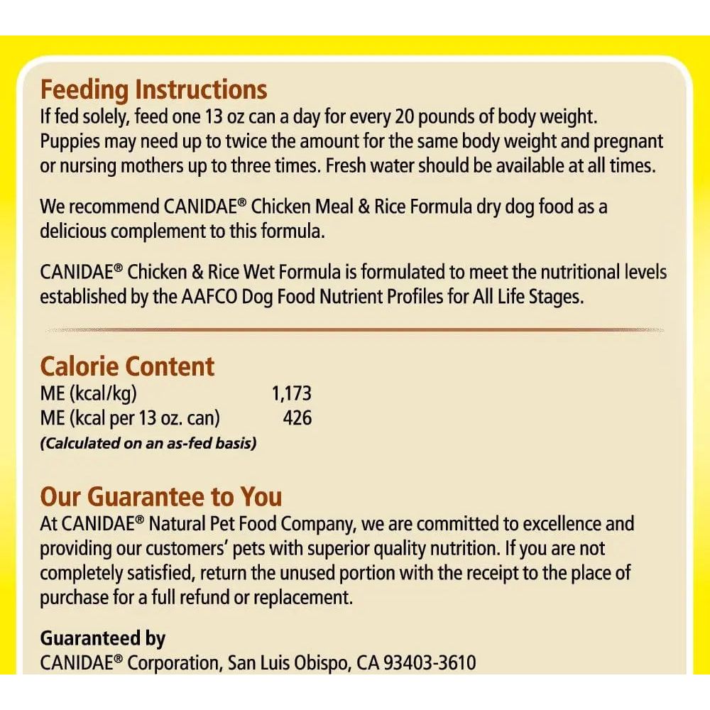 Chicken & Rice Canned Dog Food, 13oz, Pack of 12