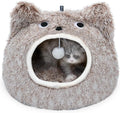 Cat Bed Cave for Indoor Cats, Plush Hooded Cat Bed with Removable Cushion