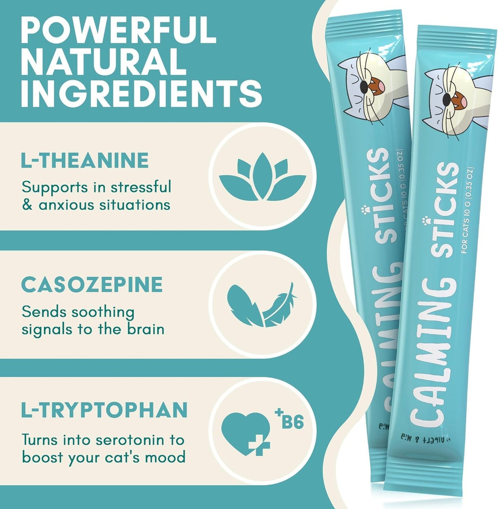 Calming Lickable Cat Treats with L-Theanine, Chicken Flavor, 20-Pack