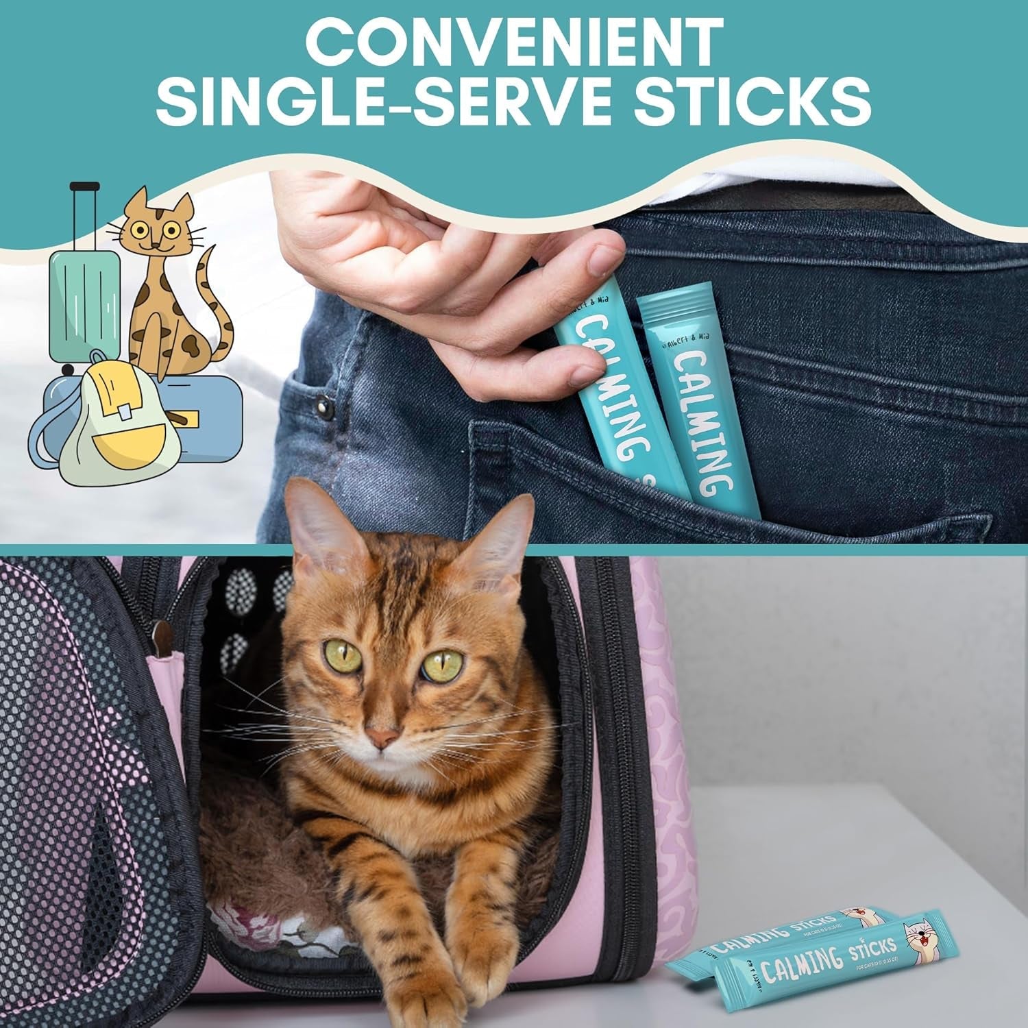 Calming Lickable Cat Treats with L-Theanine, Chicken Flavor, 20-Pack
