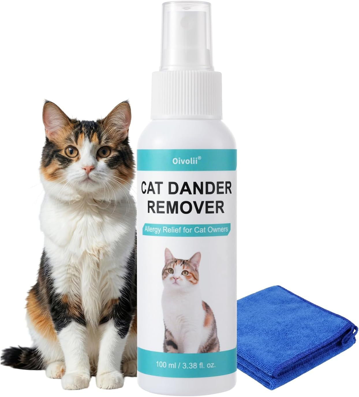 Cat Dander Remover Spray, Fragrance-Free, Waterless Grooming