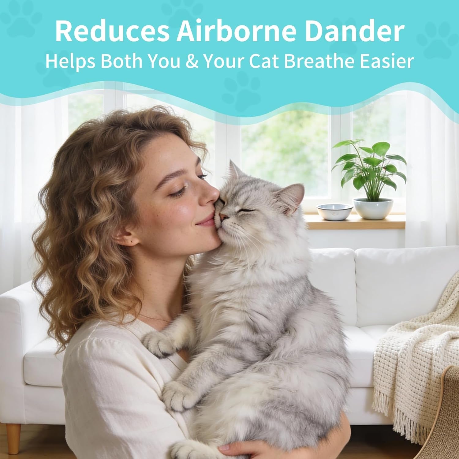 Cat Dander Remover Spray, Fragrance-Free, Waterless Grooming
