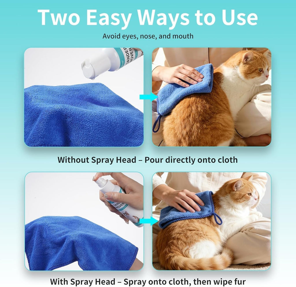 Cat Dander Remover Spray, Fragrance-Free, Waterless Grooming