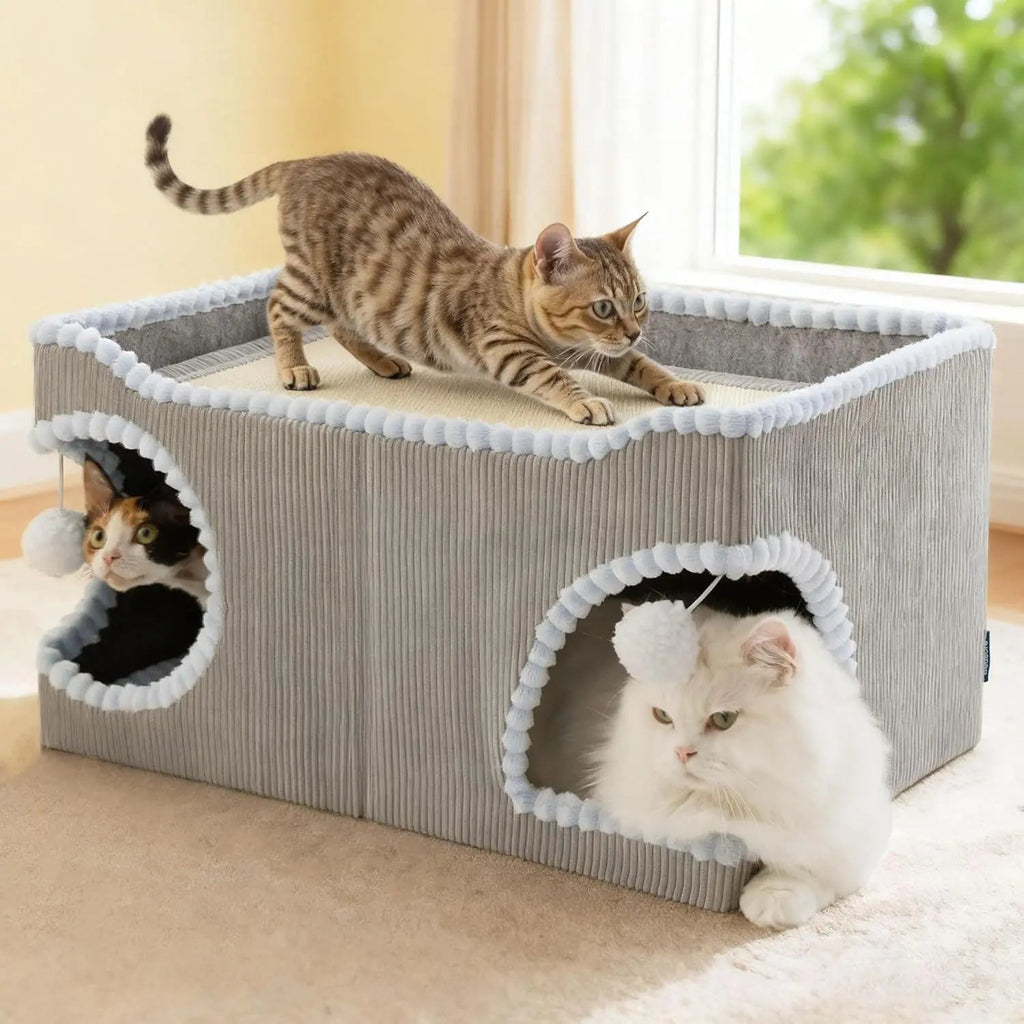 Cat Scratcher House with Removable Sisal Top and Cushion