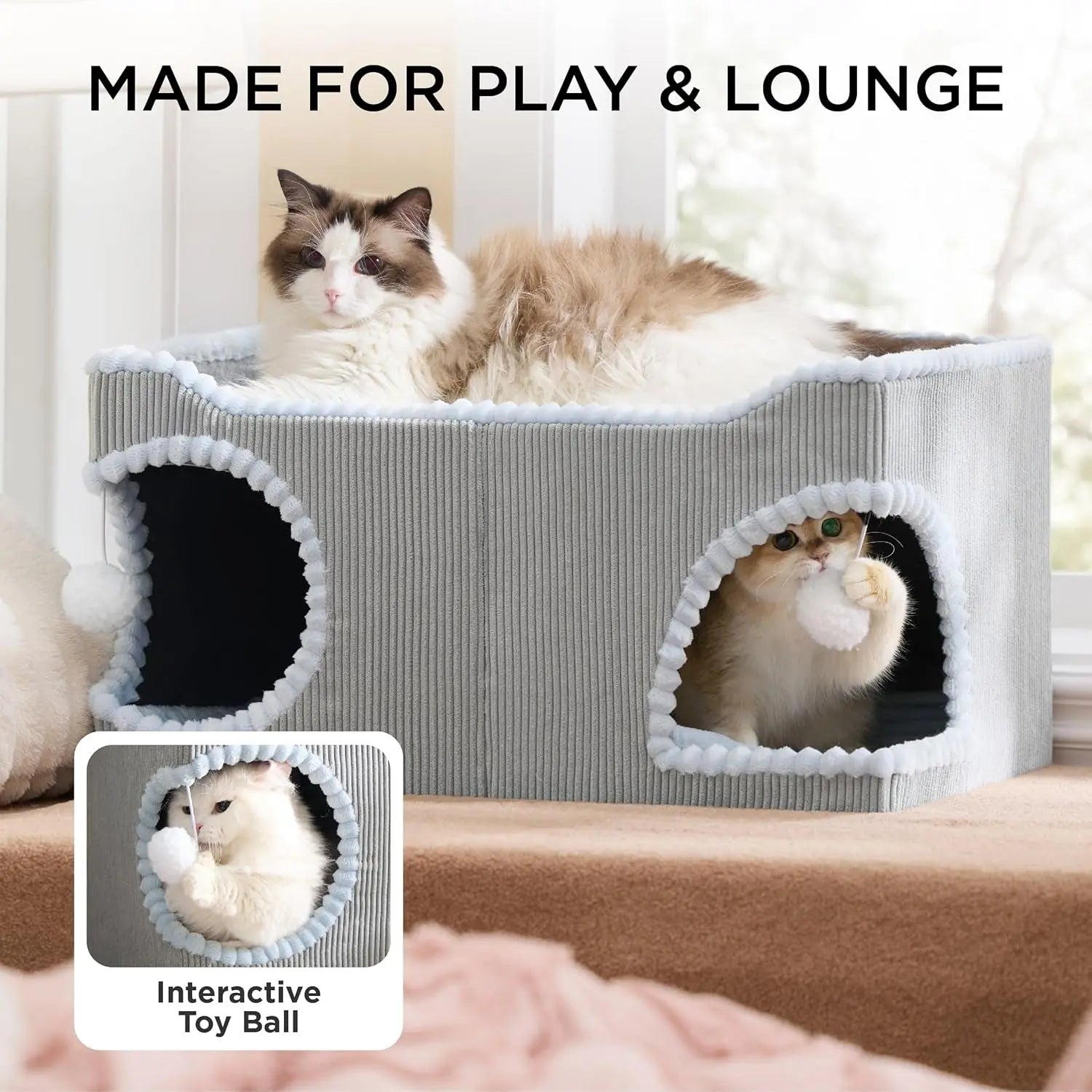 Cat Scratcher House with Removable Sisal Top and Cushion