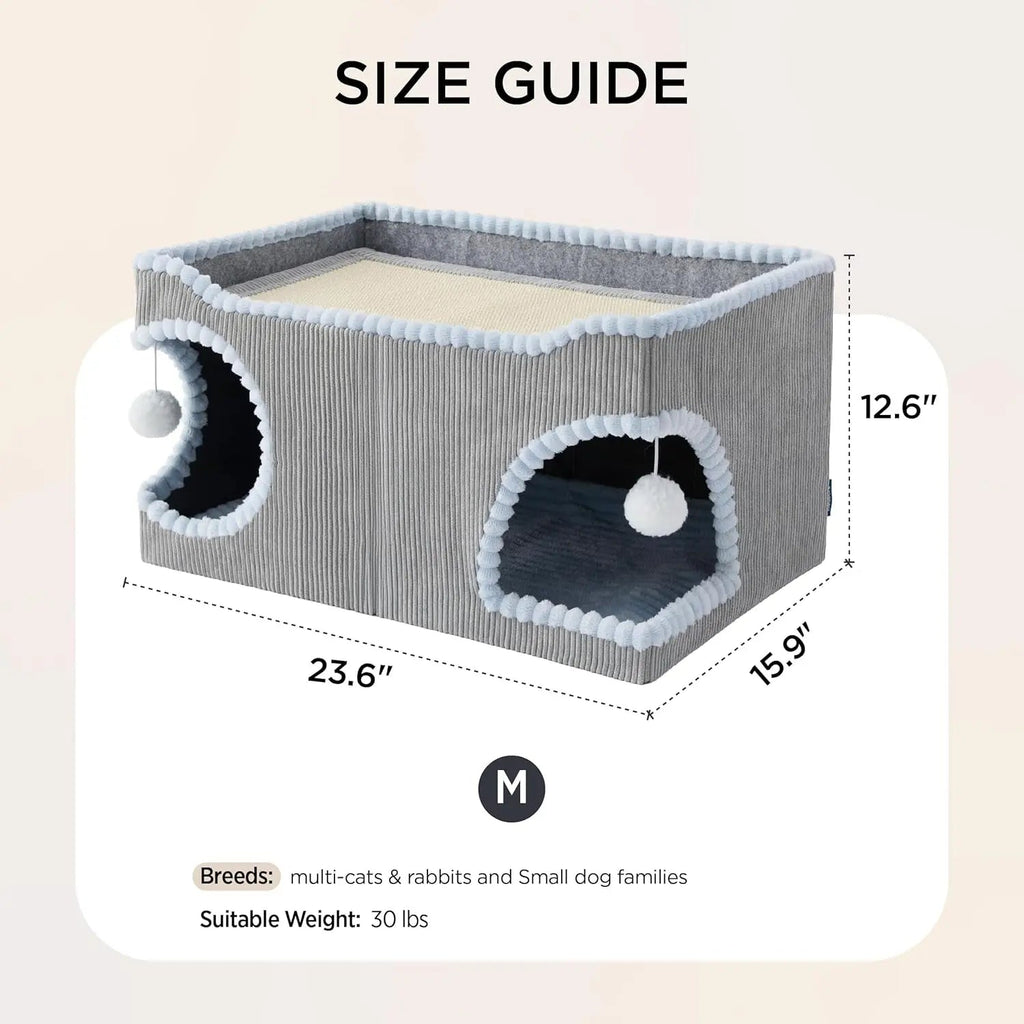 Cat Scratcher House with Removable Sisal Top and Cushion