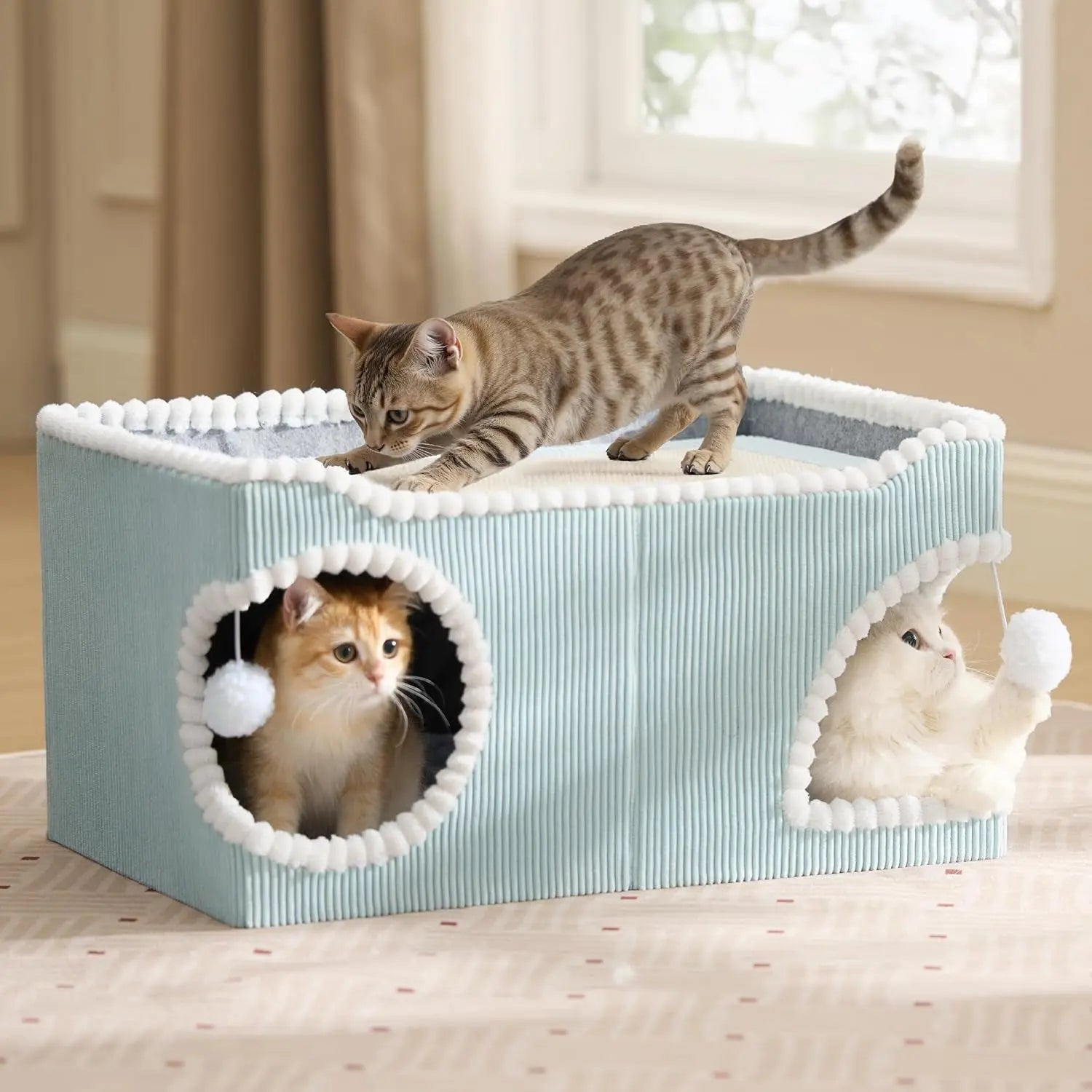 Cat Scratcher House with Removable Sisal Top and Cushion