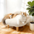 Furniture-Style Cat Sofa Bed with Cotton Velvet Upholstery