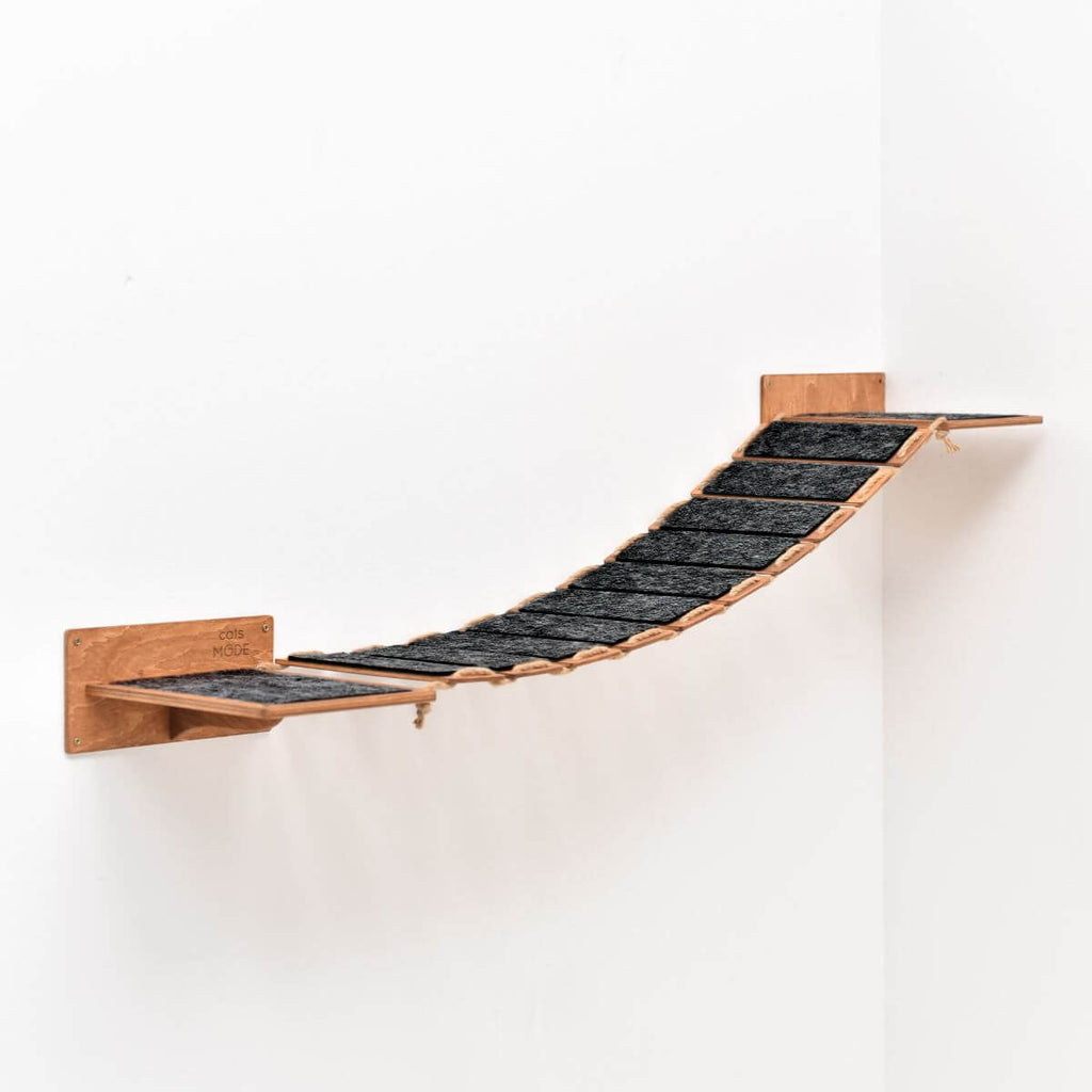 Cat Rope Bridge with Felt-Covered Stairs, 48.8"