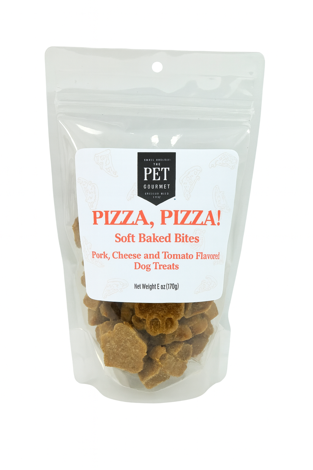 Pizza Paws Savory Dog Treats with Pork, Cheese, and Tomato