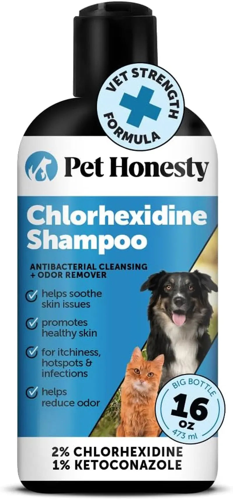 Chlorhexidine Medicated Pet Shampoo for Dogs & Cats, 16 fl oz