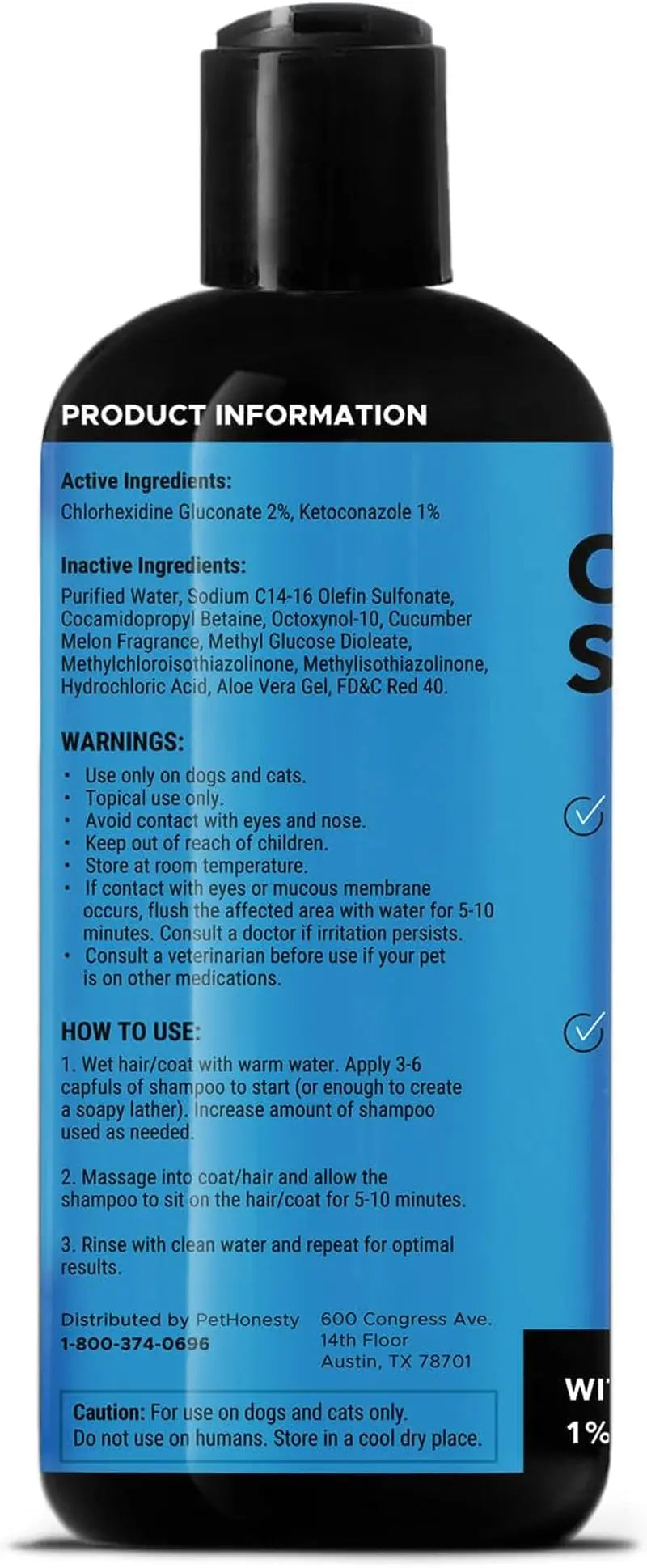 Chlorhexidine Medicated Pet Shampoo for Dogs & Cats, 16 fl oz