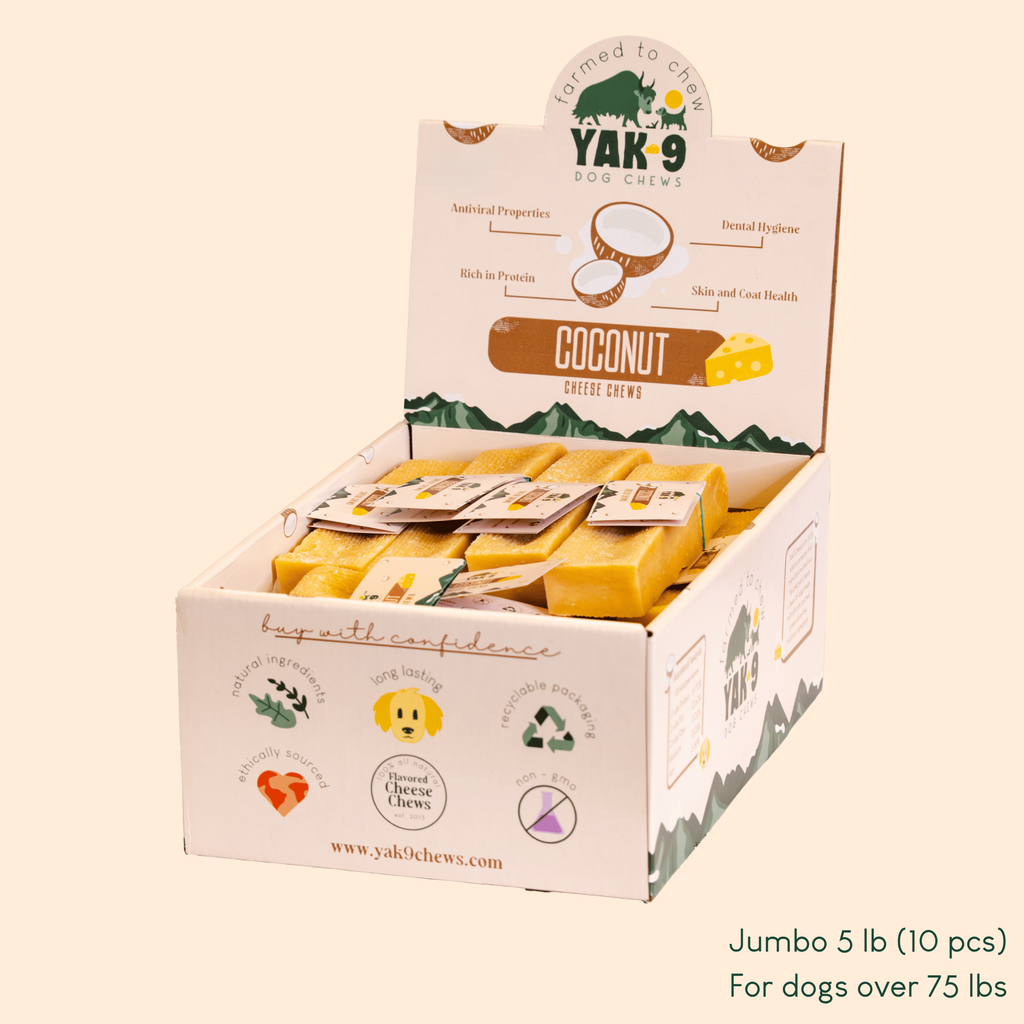 Coconut Cheese Dog Chews with Yak and Cow Milk