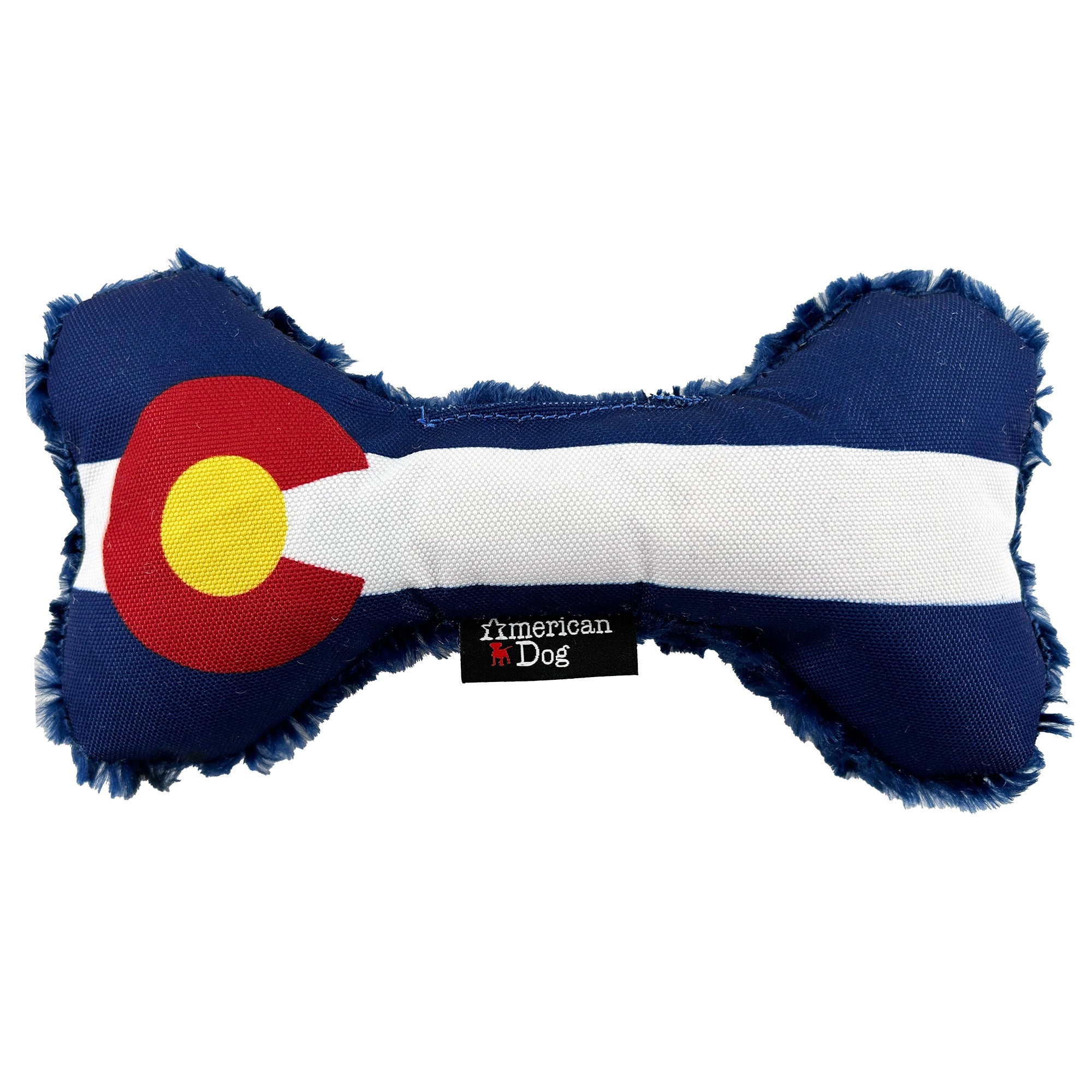 Colorado Flag Bone Dog Toy – Durable Nylon & Minky Fleece