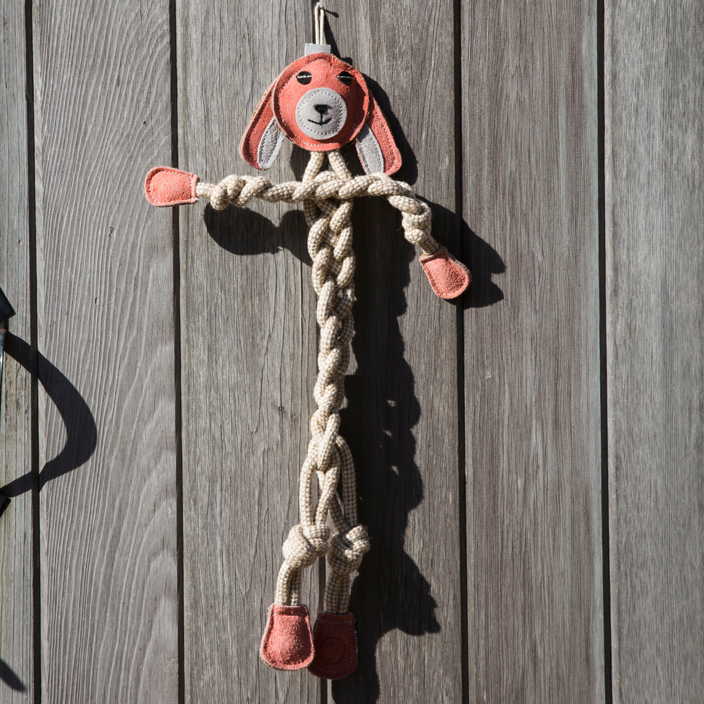 Bitsy Bunny Rope Dog Toy – All-Natural Cotton & Hemp, 19"