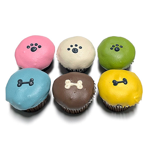 Peanut Butter Banana Dog Cupcakes with Yogurt Coating – Case of 6