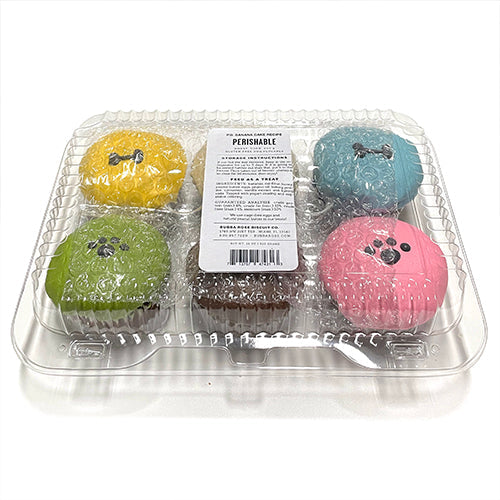 Peanut Butter Banana Dog Cupcakes with Yogurt Coating – Case of 6