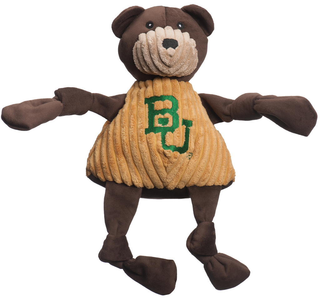 Baylor Bruiser Bear Knottie Plush Dog Toy with Squeakers