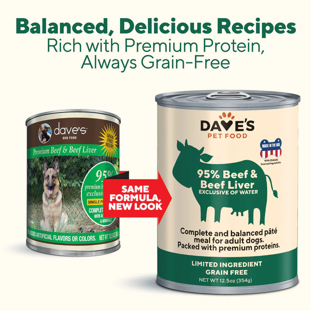 Dave’s 95% Beef & Beef Liver Canned Dog Food