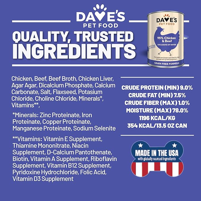 Dave’s 95% Chicken & Beef Canned Dog Food