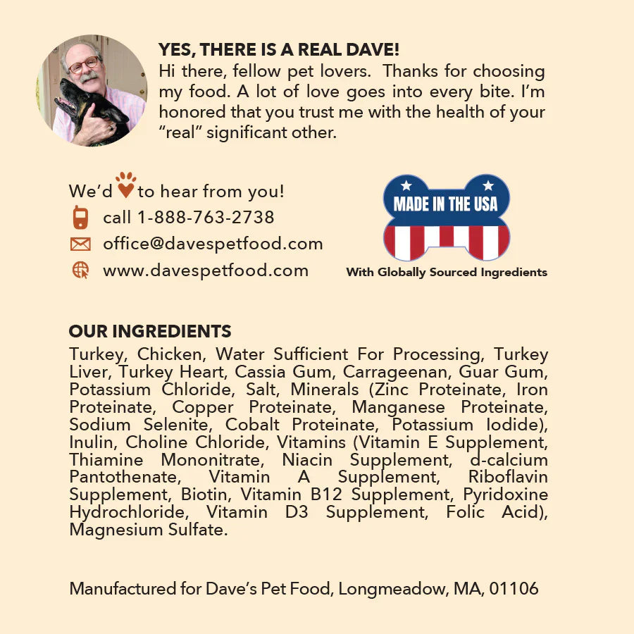 Dave’s 95% Turkey & Chicken Canned Dog Food