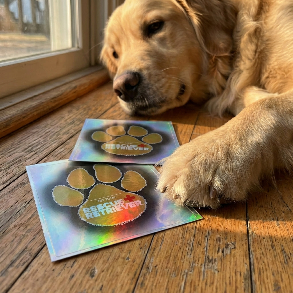 Reflective Pet Alert Stickers for Home Doors and Windows, 2-Pack