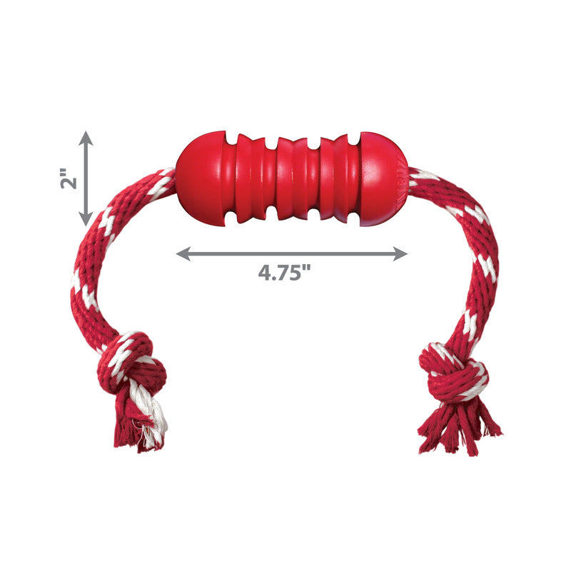 KONG Dental Dog Toy with Rope for Chewing and Tugging