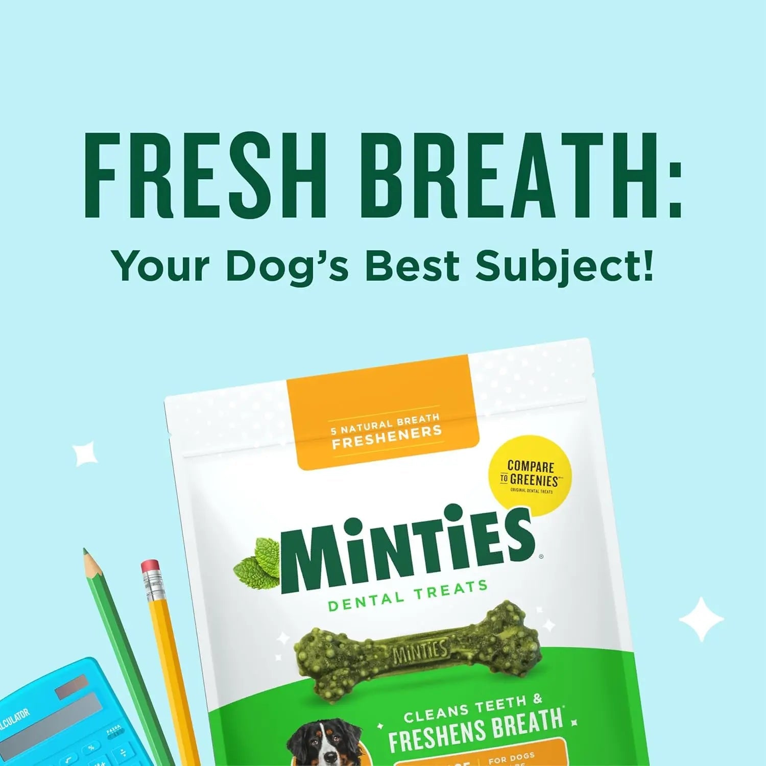 Minties Dental Dog Treats for Medium & Large Dogs 50 lbs+