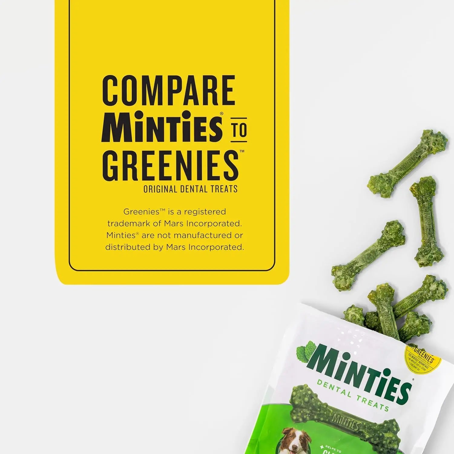 Minties Dental Dog Treats for Medium & Large Dogs 50 lbs+