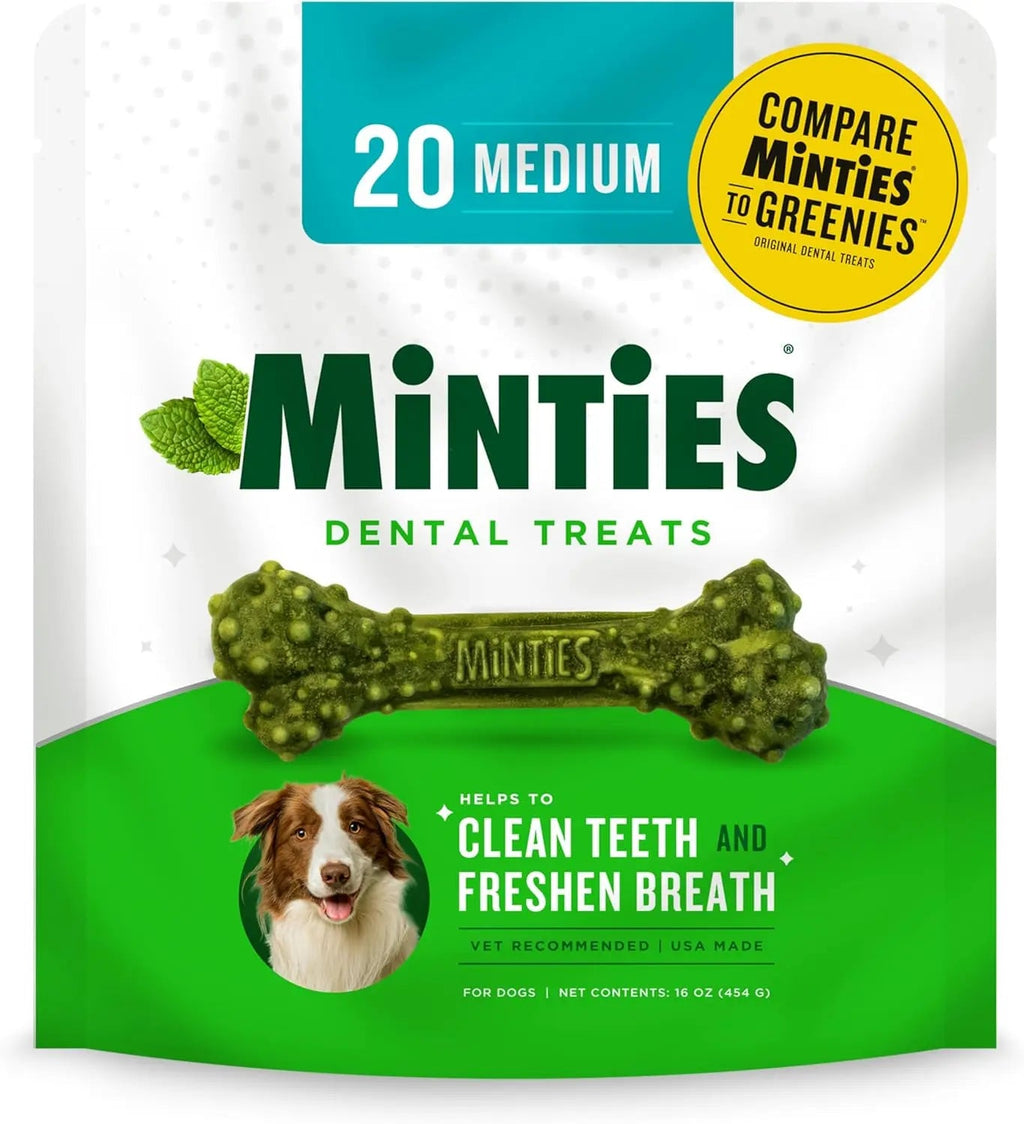 Minties Dental Dog Treats for Medium & Large Dogs 50 lbs+