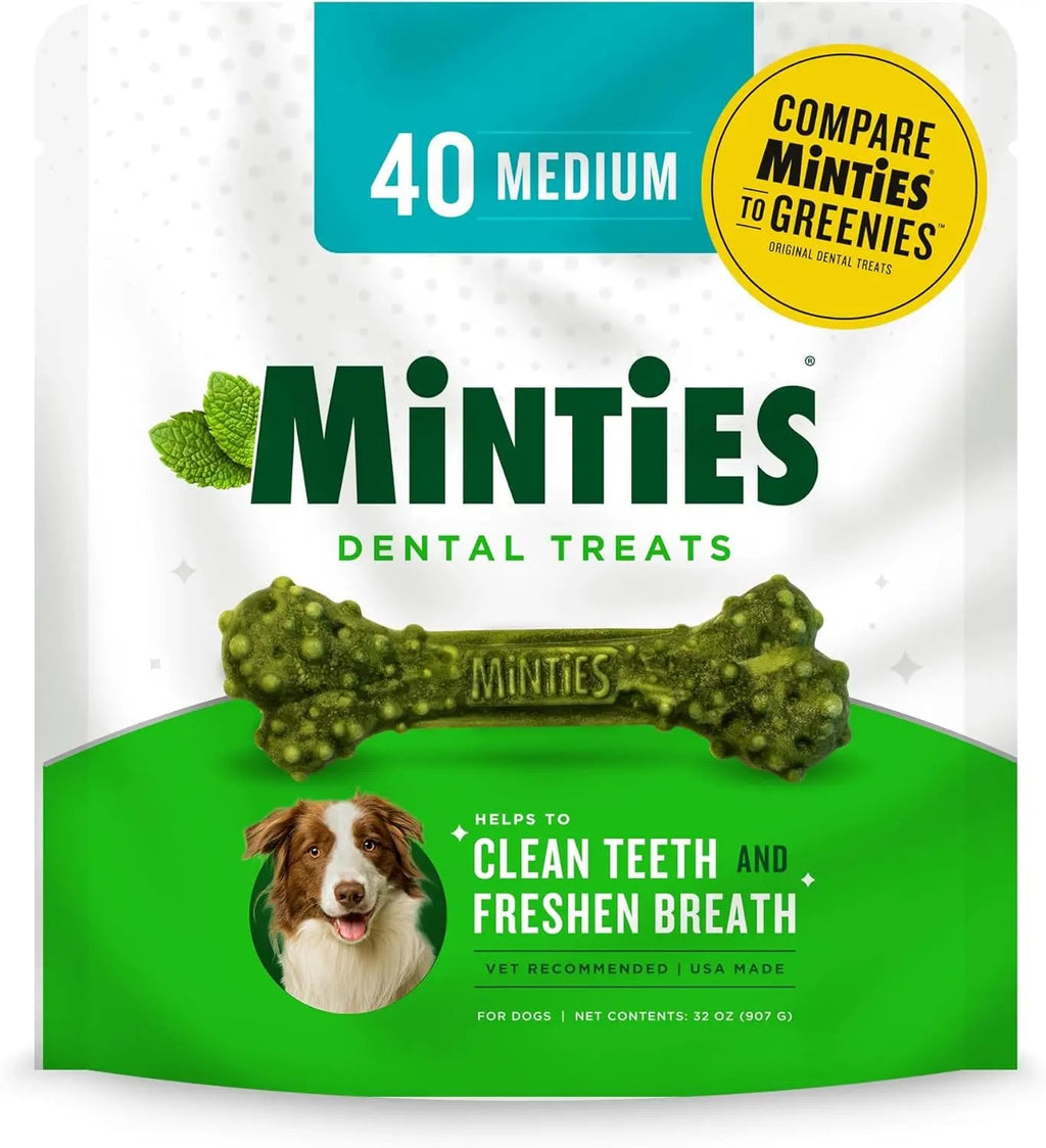 Minties Dental Dog Treats for Medium & Large Dogs 50 lbs+