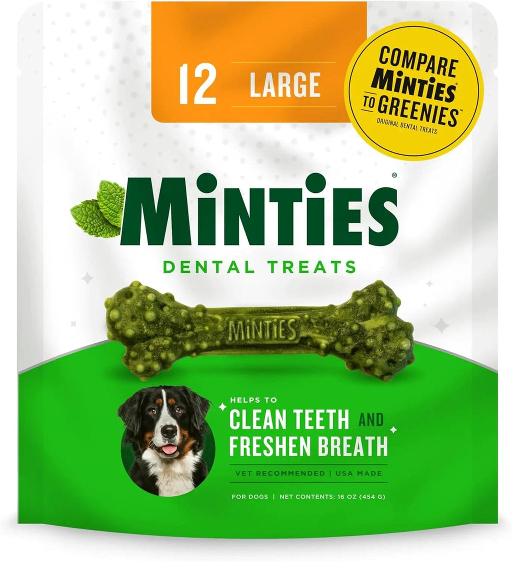 Minties Dental Dog Treats for Medium & Large Dogs 50 lbs+