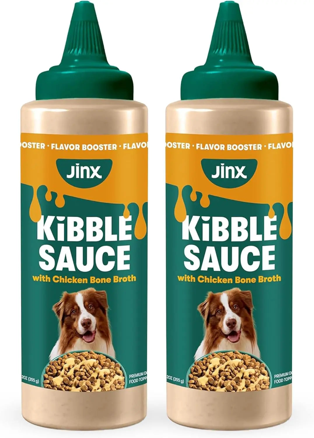 Chicken Bone Broth Dog Food Topper Sauce, 2 x 12 oz Bottles