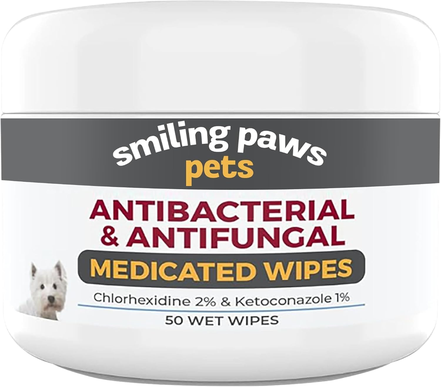 Chlorhexidine & Ketoconazole Medicated Pet Wipes for Dogs & Cats